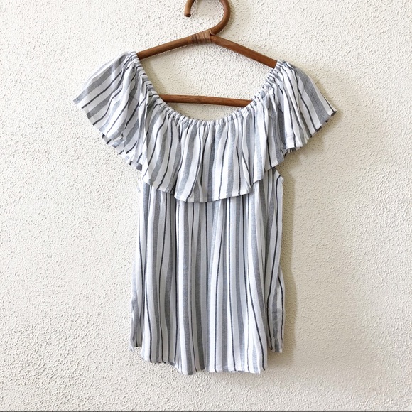 NWT Anthropologie Off the Shoulder Gauze Top M - Picture 3 of 4